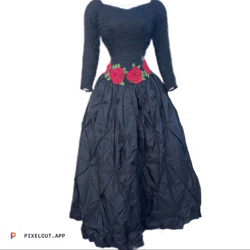 Very elegant black evening gown. MODI. New with tag. Black. Size 4. 100% Silk.